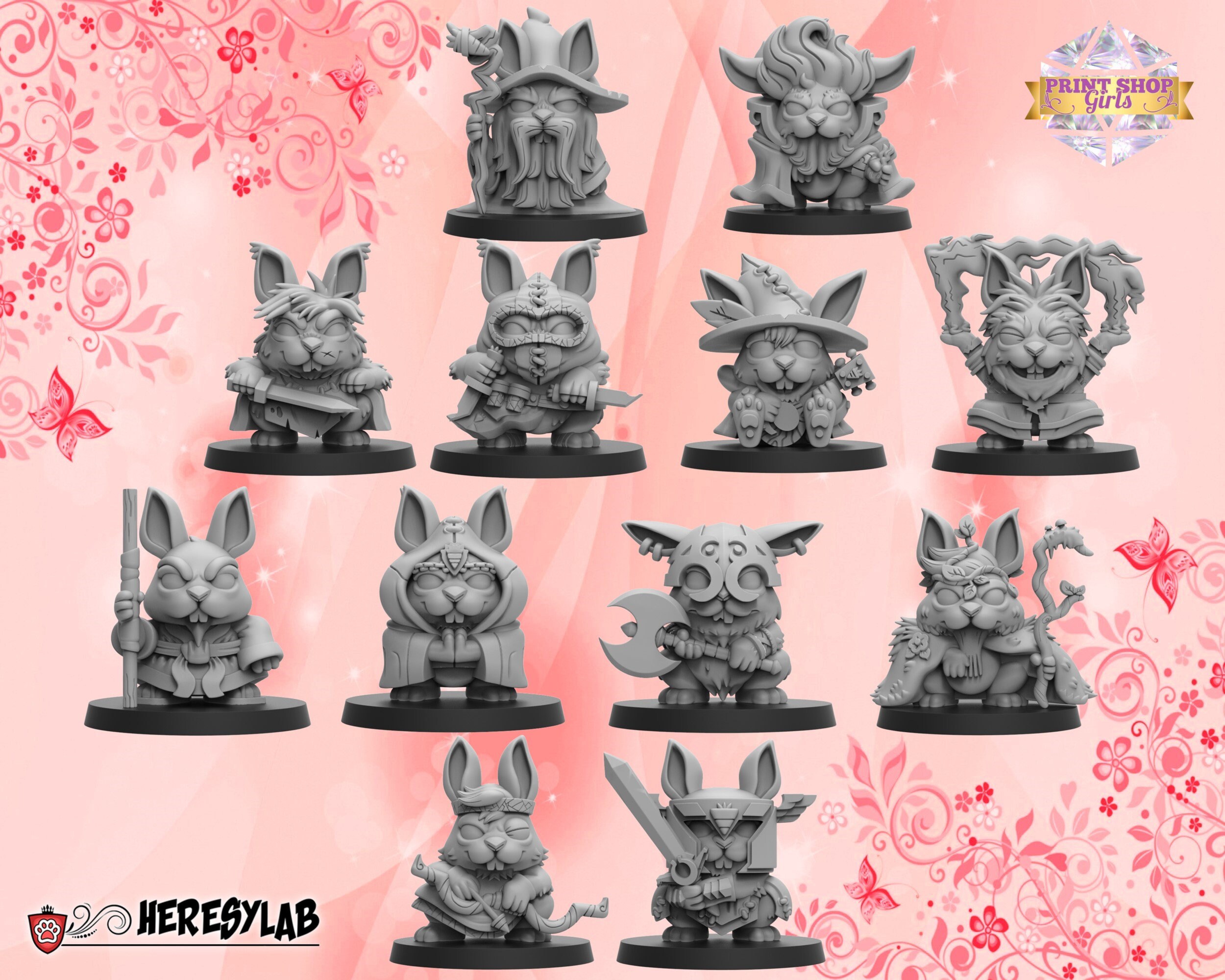 Rabbit Archer Miniature | Cute Chibi Animal Adventurer Figure | Fantasy ...