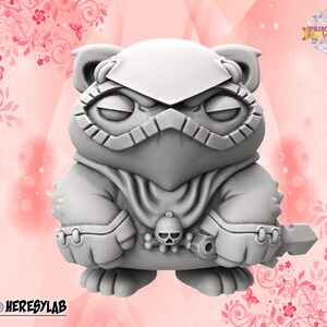 Panda Assassin Miniature | Cute Chibi Animal Adventurer Figure | Fantasy DIY Gift | 3D Printing | for TTRPGs like DnD 5e and Pathfinder