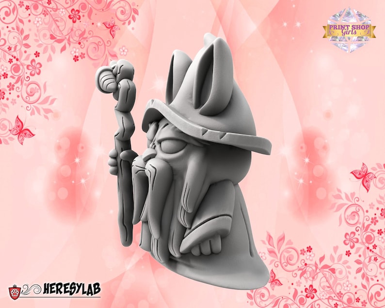 Funny Rabbit Magician Miniature | Cute Animal Adventurer Figure ...