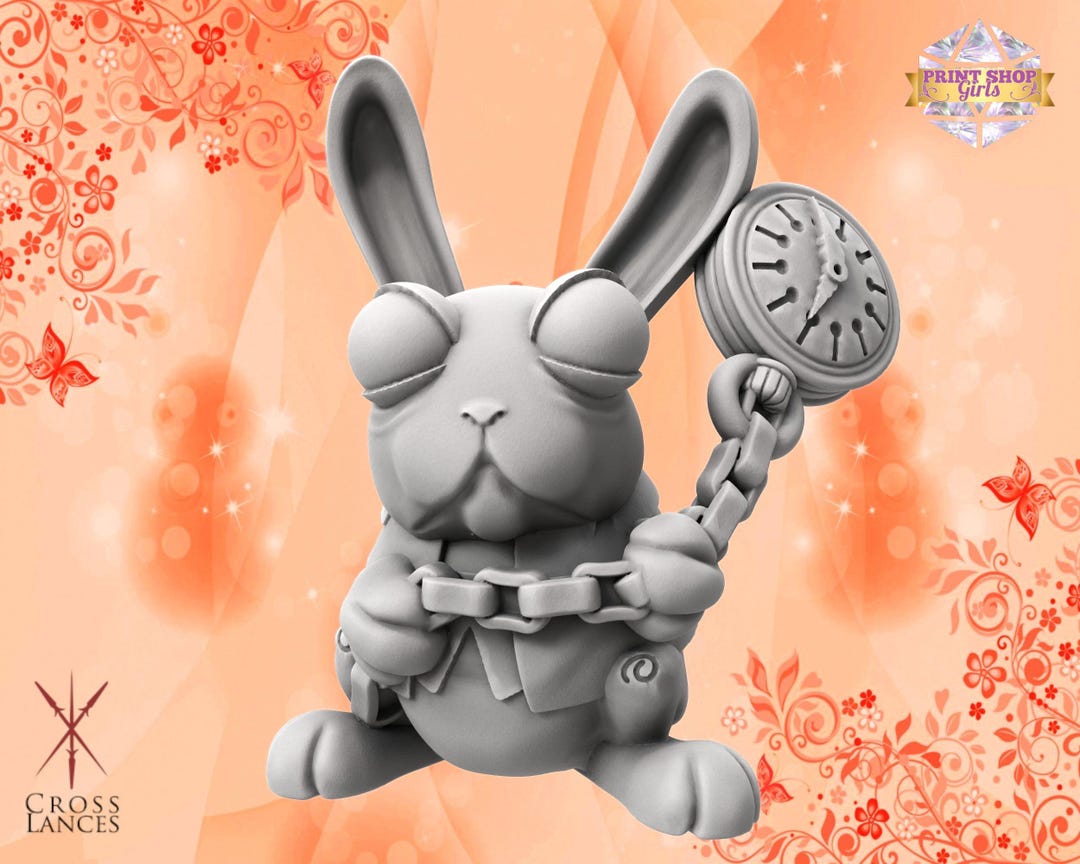White Rabbit Miniature | Crazy Halloween Rabbit Character | Collectible ...