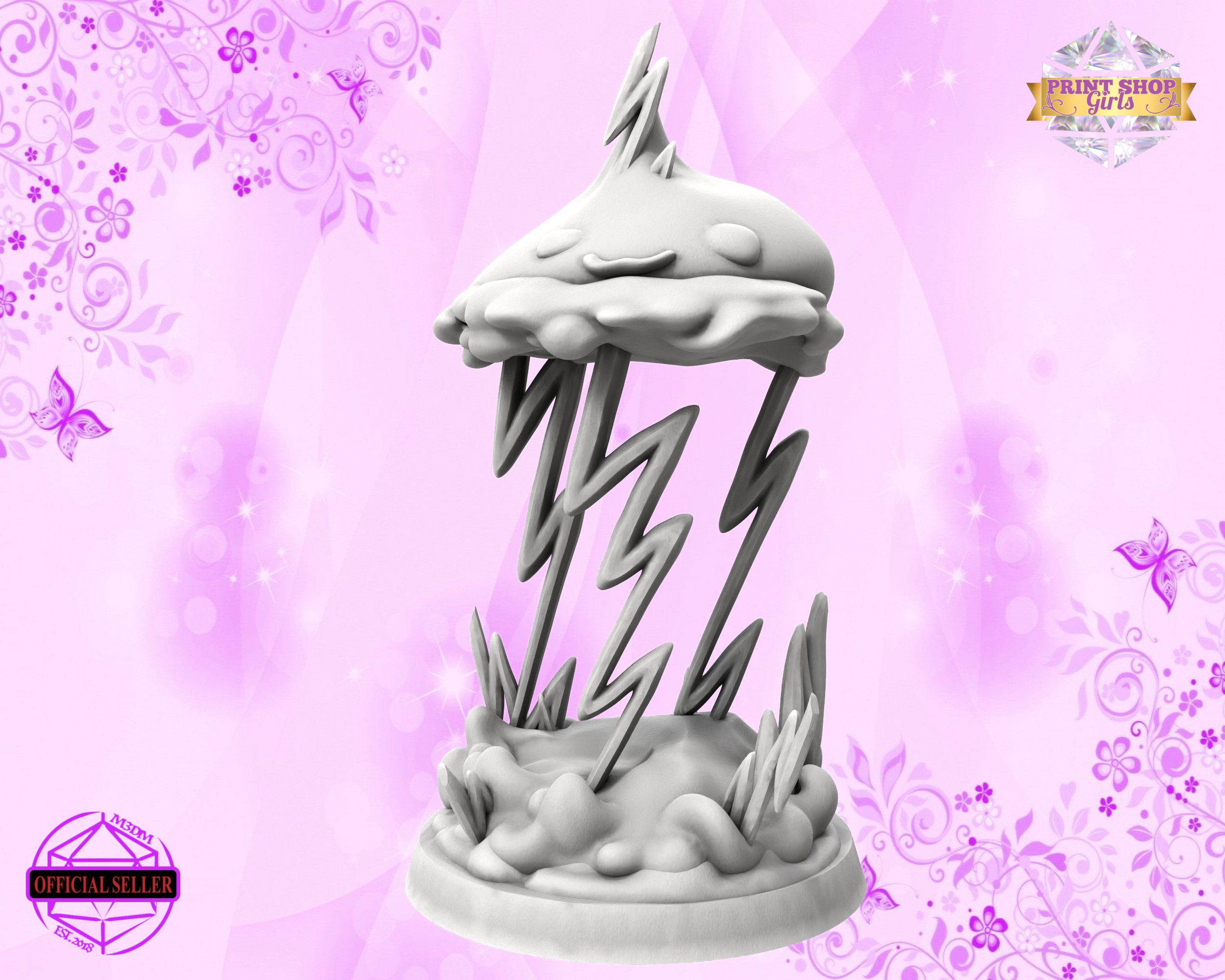 Little Thunderstorm Miniature | Baby Air Elemental Figure | Special TTRPG Gift | 3D Print | for TTRPGs like DnD 5e and Pathfinder