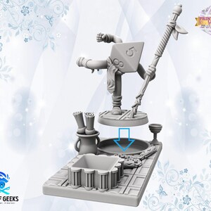 D8 Monk and Dice Holder Miniature | Individual Character Class Base | Geek Culture | 3D Printing | Accessories for TTRPGs like DnD and Pathfinder