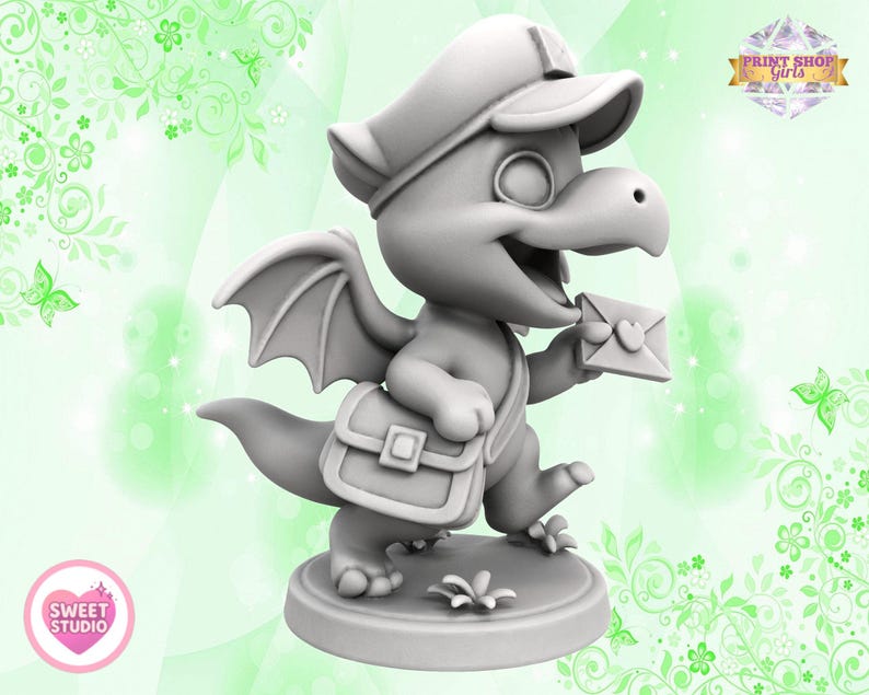 Dragon Postman Dactil Miniature | Funny Dinosaur Fantasy Figure | Dino ...