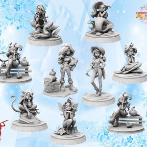 Lovely Teenage Girls Miniature Set | Young Chibi Girl Figure Pack | Marvelous Maidens | 3D Printing | for TTRPGs like DnD 5e and Pathfinder