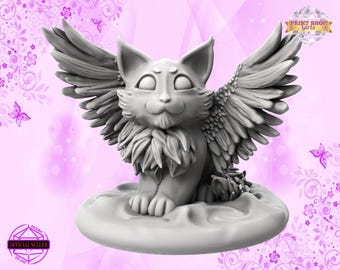 Small Tressym Miniature | Cute Fantasy Animal Figurine | Special DIY Gift | 3D Print | for TTRPGs like DnD 5e and Pathfinder