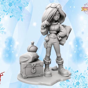 Mutige Abenteurerin Malia Miniatur | Young Chibi Girl Figure | Marvelous Maidens | 3D Resin Druck|für TTRPG's wie DnD 5e und Pathfinder