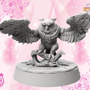 Landing Ranger Owl Miniature | Ou, the Owl Miniature | Cute Animal Figurine | 3D Print | Companion for TTRPGs like DnD 5e and Pathfinder