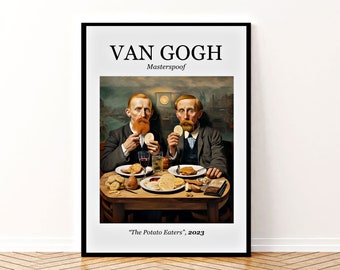 Van Gogh Digital Print, Altered Art Painting, Impressionism Digital Print, Maximalist Boho Decor, Downloadable Art Prints Eclectic