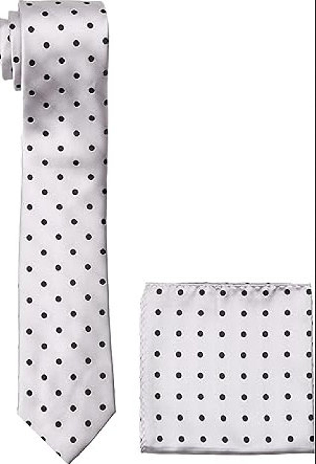 White Dot Black Tie Set Etsy