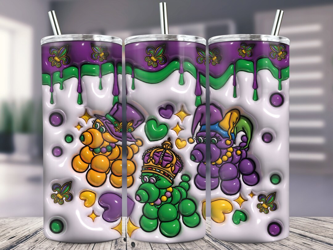 mardi gras tumbler designs