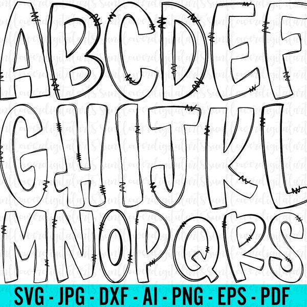 Font Svg, Alphabet Svg, Outline Font Svg, Doodle Font Svg,Handwritten Font Svg, Doodle Letters Svg, Doodle Font Png, True Type Font,Alphabet