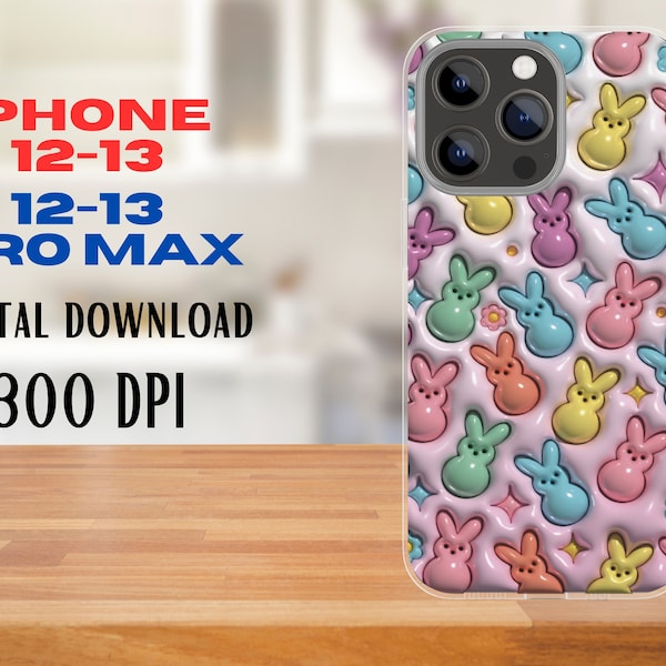 Happy Easter 3D Inflated, Easter Day Png, 3D Phone Case Png, Easter Day Phone Case Png,Unique Gifts, iPhone 14,iPhone 12 Pro Max, Puffy Png