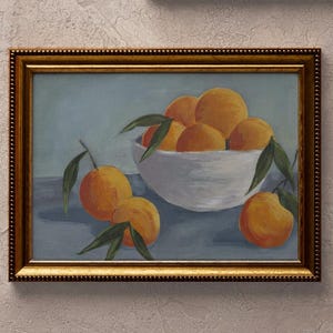 Oranges still life painting, oranges art print, oranges, art, fruit  print vintage orange bowl, fruit art, ORANGES STILL LIFE