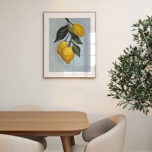Lemon Branch Print Botanical Kitchen Wall Art Nature Painting Acrylic Technique Classic Fine Vintage Illustration Citrus Artwork Yellow image 7