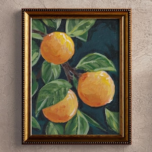 Acrylic Orange tree painting | orange tree art print | oranges l art  | UNFRAMED ORANGE TREE print