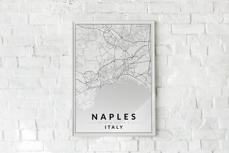 Naples Map Print, Italy Map, Naples City Poster, Naples Street Map ...