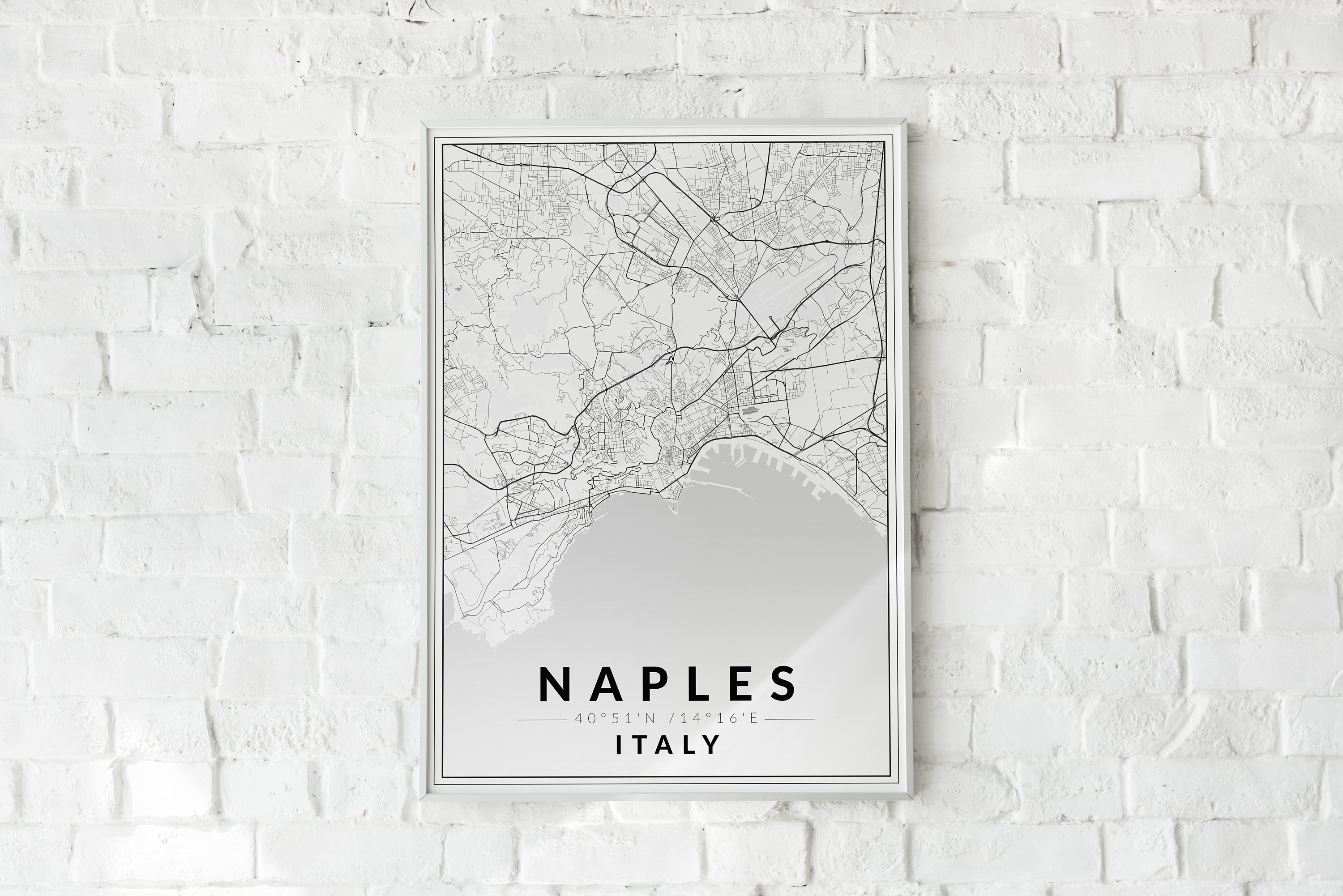 Naples Map Print, Italy Map, Naples City Poster, Naples Street Map ...