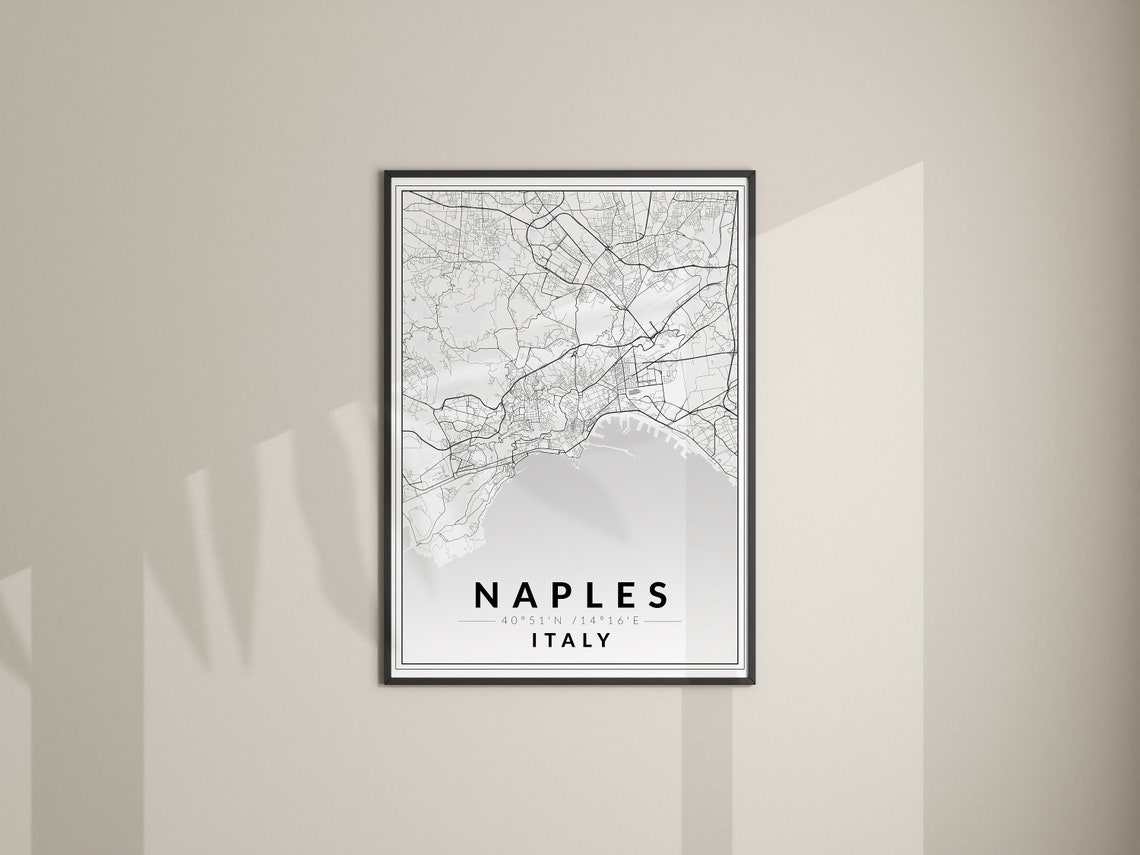 Naples Map Print, Italy Map, Naples City Poster, Naples Street Map ...