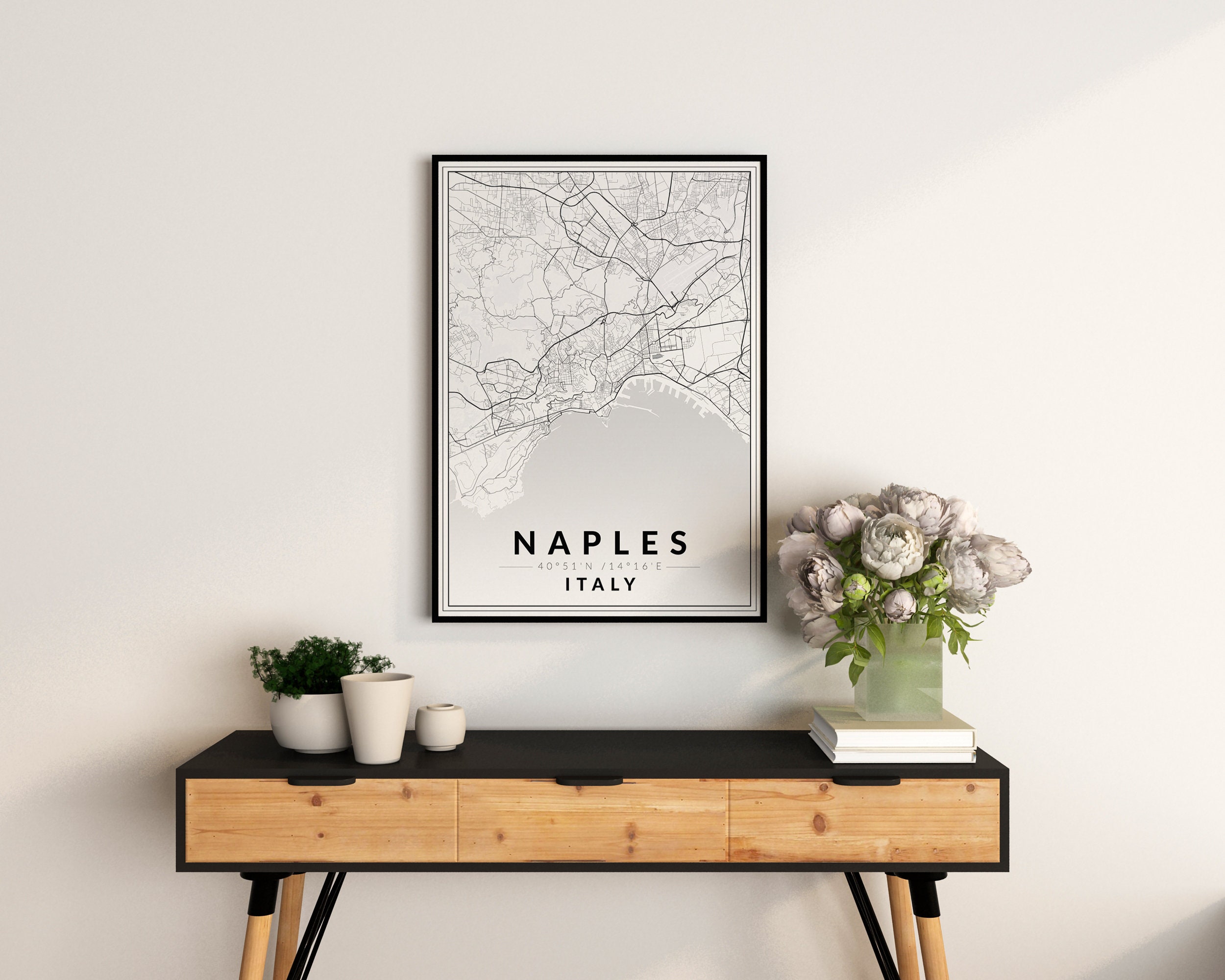 Naples Map Print, Italy Map, Naples City Poster, Naples Street Map ...