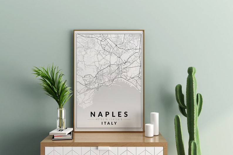 Naples Map Print, Italy Map, Naples City Poster, Naples Street Map ...