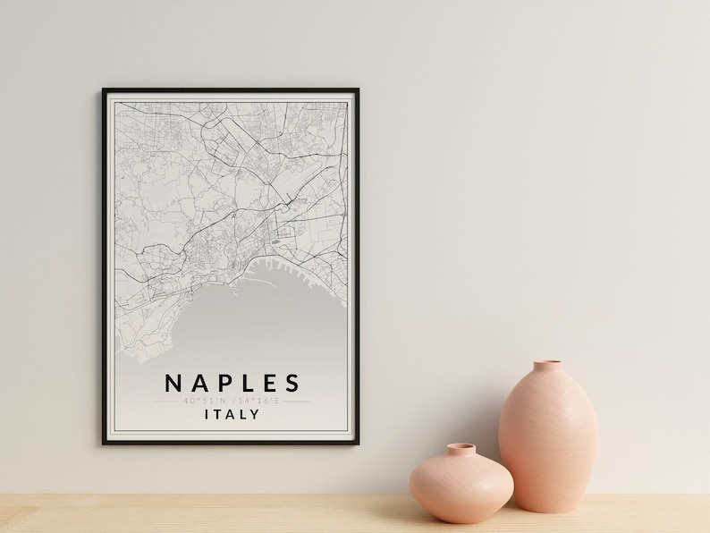 Naples Map Print, Italy Map, Naples City Poster, Naples Street Map ...