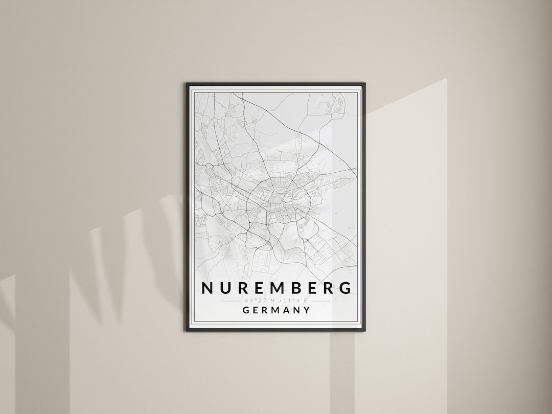 Nuremberg Map Print, Germany Map, Nuremberg Poster, Printable Map ...