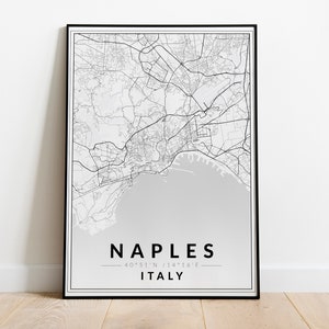 Naples Map Print, Italy Map, Naples City Poster, Naples Street Map ...