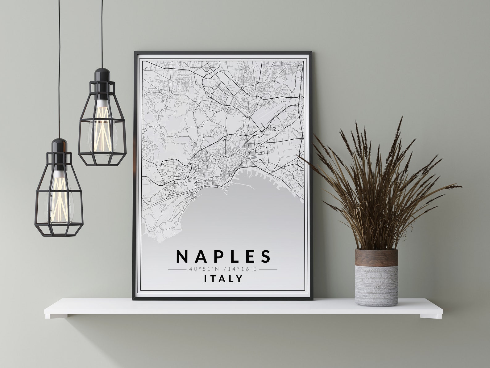 Naples Map Print, Italy Map, Naples City Poster, Naples Street Map ...