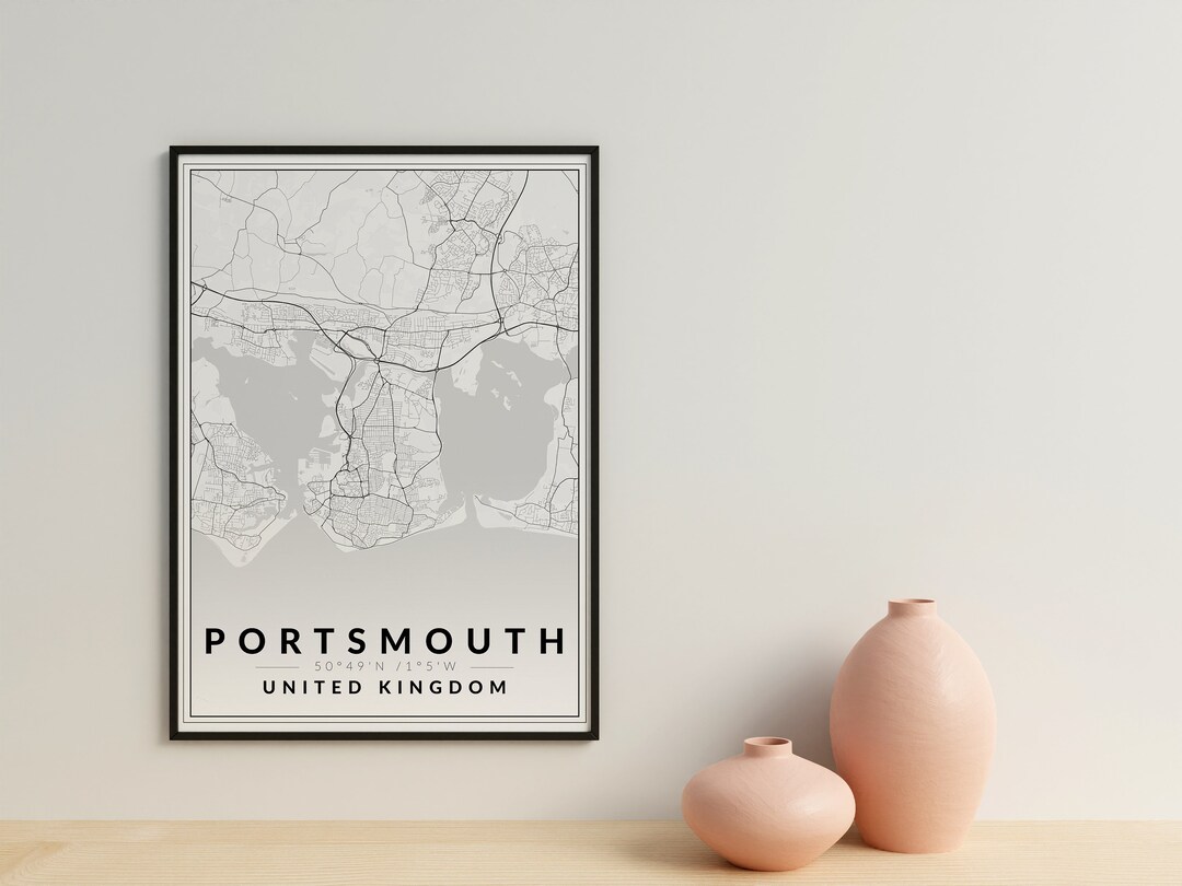 Portsmouth Map Print UK Map Portsmouth Poster Printable - Etsy
