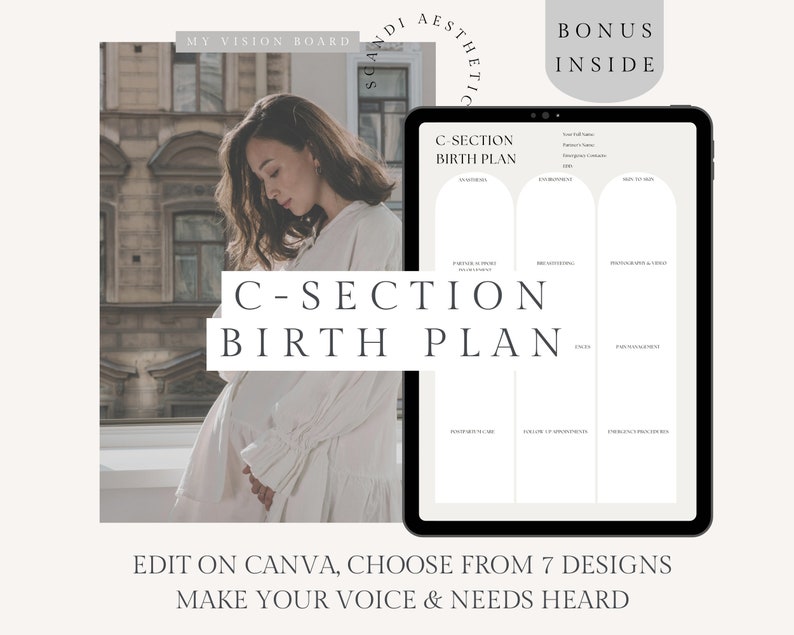 Birth Plan Template Gentle C Section Birth Plan Csection Birth Template