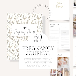 Digital Pregnancy Planner | Printable Pregnancy Journal | Memory Book | Baby Essentials l Newborn Planner | Editable Canva Template