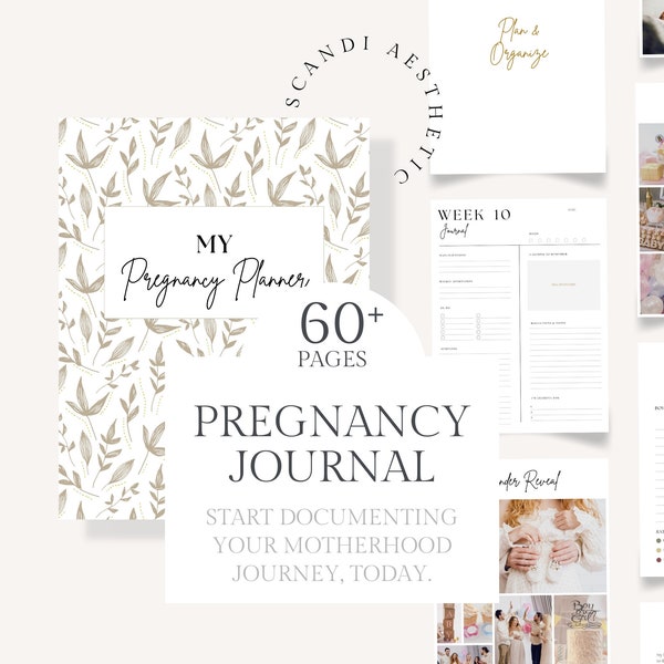 Planificador de embarazo digital / Diario de embarazo imprimible / Libro de memoria / Baby Essentials l Planificador de recién nacidos / Plantilla Canva editable