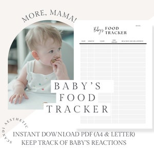 Baby Vaste Stoffen Tracker Baby Eerste Voedsel Allergie Tracker Babyvoeding Log 100 Eerste Voedingsmiddelen Baby Led Spenen Grafiek Babyvoeding Tracker Afdrukbaar
