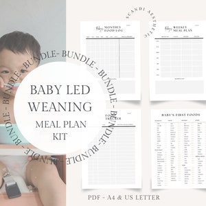 Babyvoeding Tracker-bundel Baby Led-speenmaaltijdplan Baby Solids Tracker 100 voedingsmiddelen vóór 1 BLW-grafiek Baby Tracker Maaltijdplan voor peuters