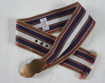 Vintage Gürtel Liz Claiborner Stoffgürtel mit Metallverschluss Schnalle Zubehör Boho Gürtel