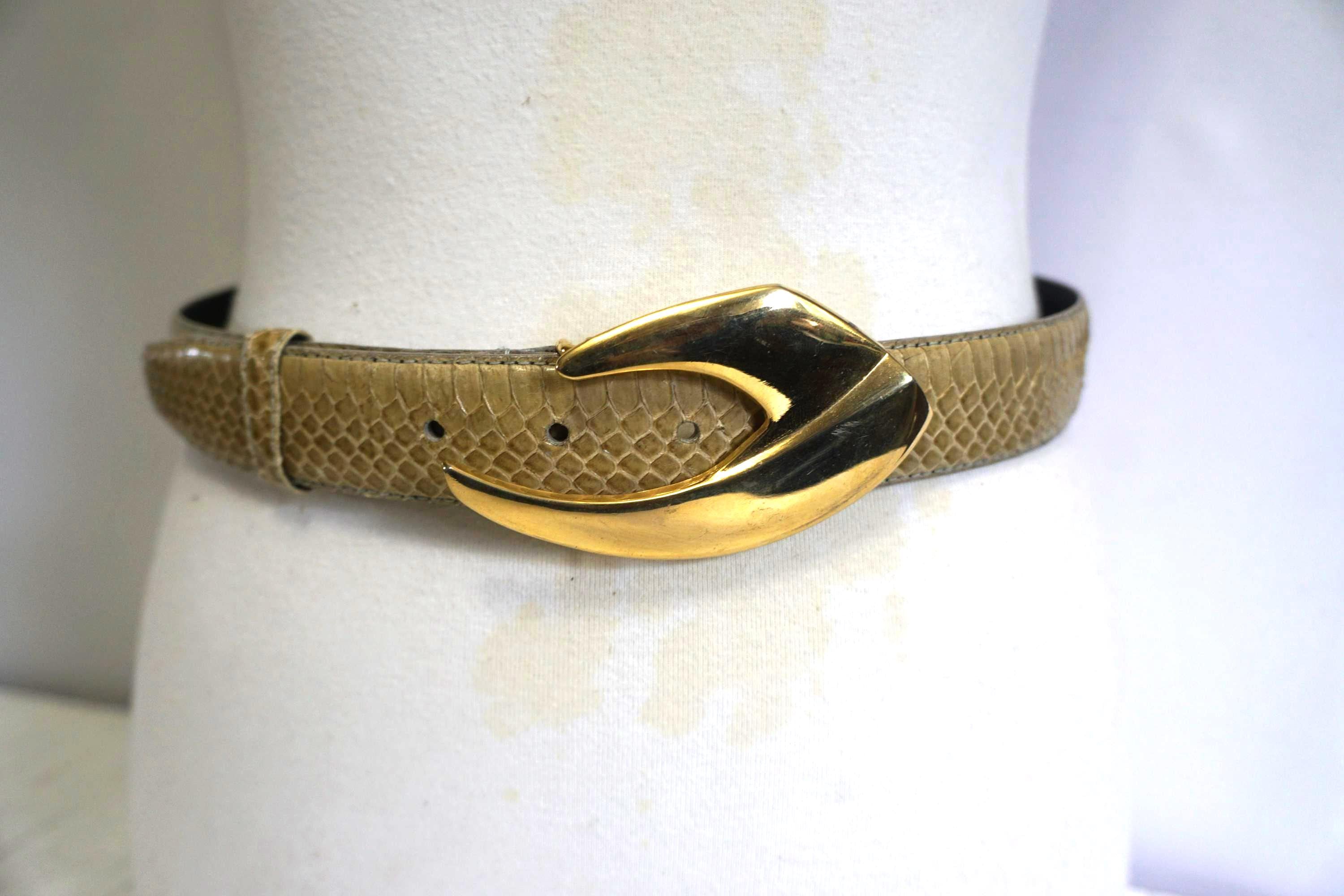 Morgan Taylor Black Patent Belt with Gold Art Deco Buckle comstock-heritage-horseshoe-  main image 3