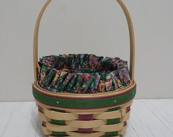 Cesta de Pascua Longaberger Edición 1999: Cesta de madera tejida a mano con forro