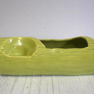 Vintage Green McCoy Pottery Log Vase Planter