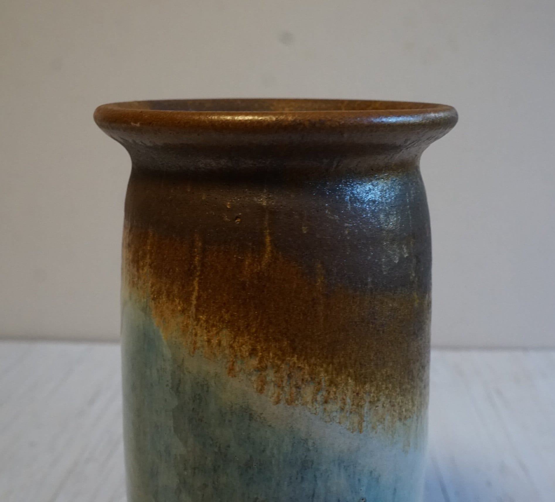 Thrown Pottery Vase, Hand Glazed Pottery Vase With Color Variation - Etsy