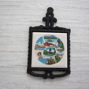 Vintage Maine Cast Iron Trivet: Nautical Wall Decor