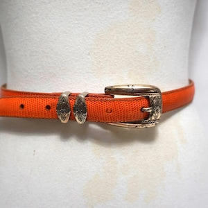 Brighton Orange Leather Western Rodeo Boho Silver Belt Size  display picture 1