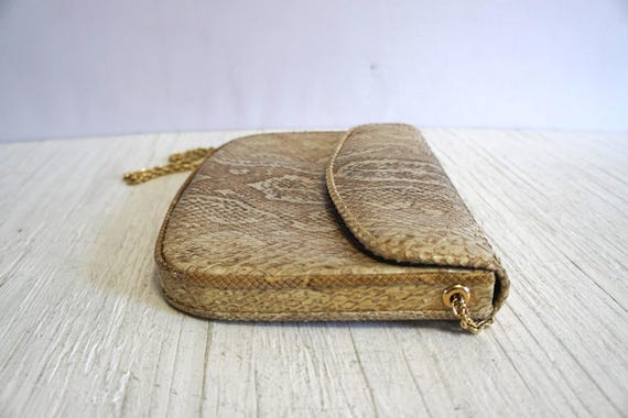 Vintage Snakeskin/Python Leather Shoulder Bag wit… - image 2