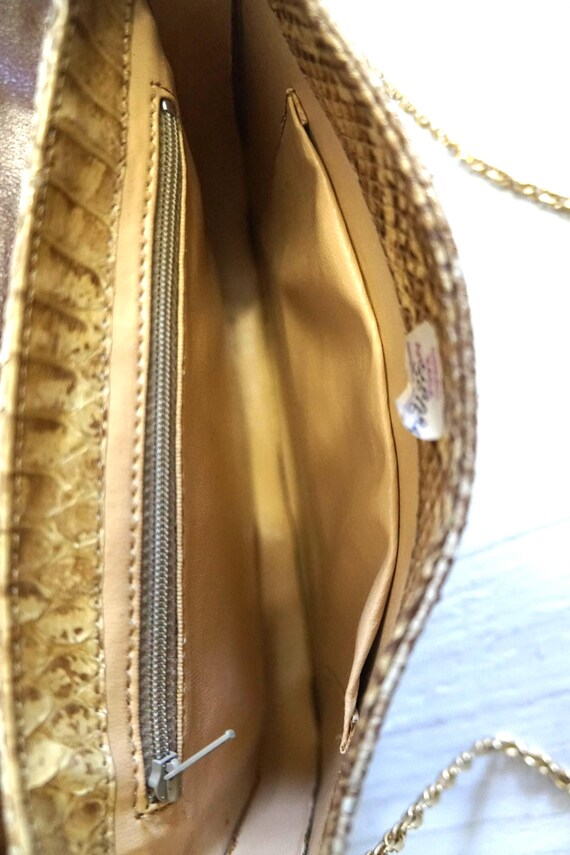 Vintage Snakeskin/Python Leather Shoulder Bag wit… - image 5