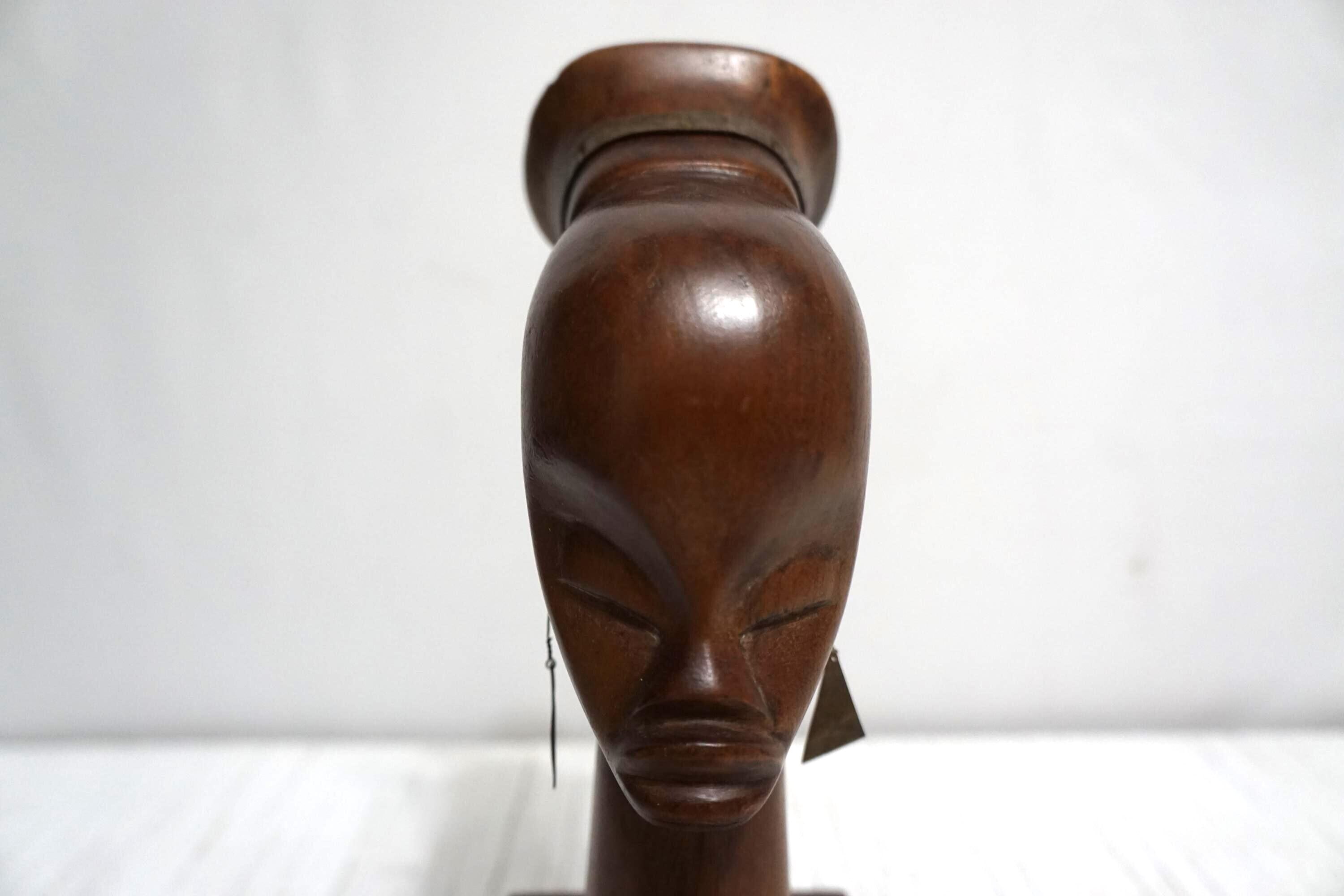 木製女性胸像彫刻 ヴィンテージの手彫り木製女性胸像彫刻（銅製） - Etsy 日本