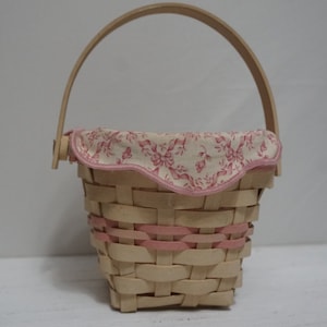 Vintage Longaberger 2001 American Cancer Society Horizon of Hope Breast Cancer Awareness Basket stoffen voeringbeschermer