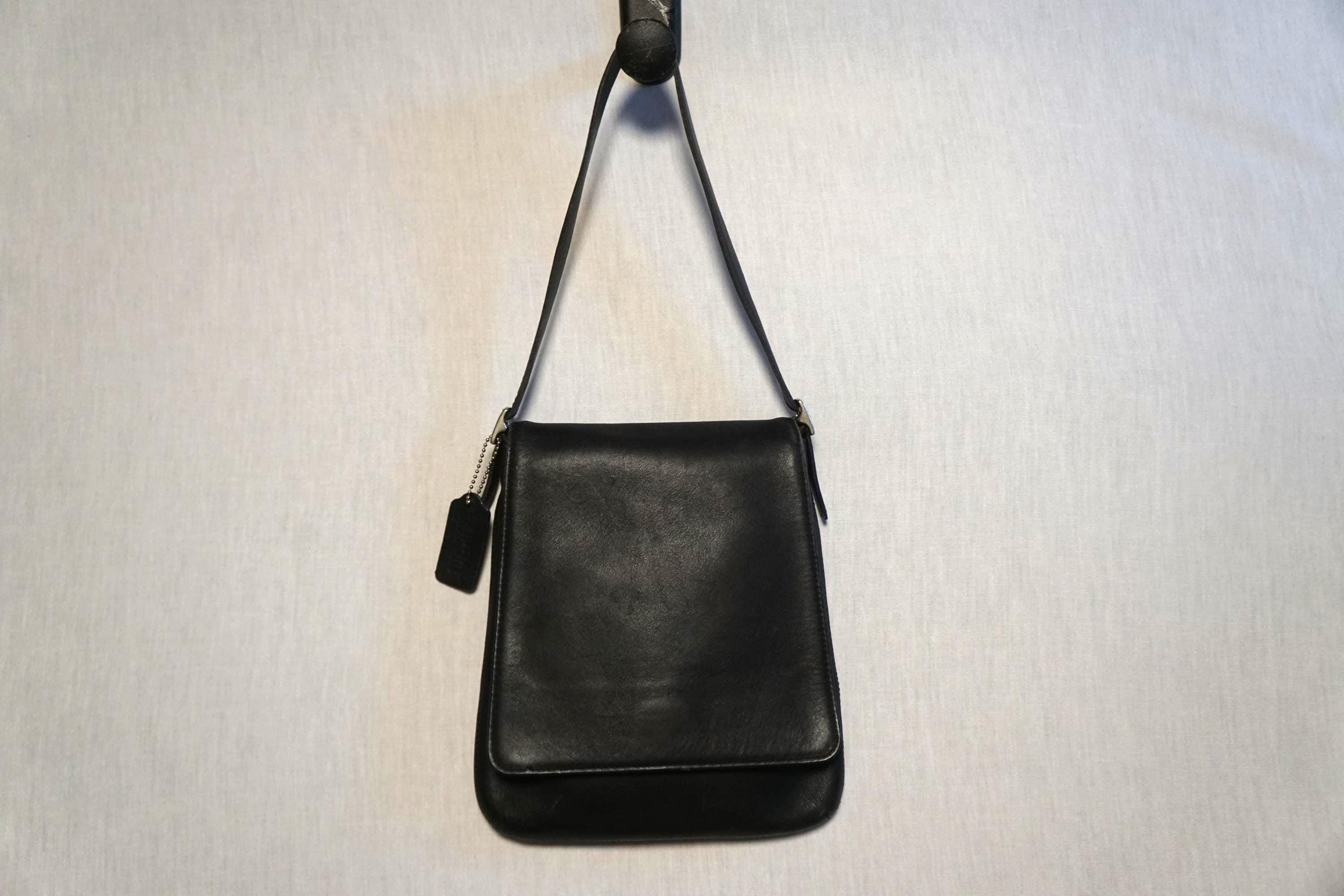 Vintage Coach Black Leather Shoulder Bag: 9408 Flap Bag - Etsy