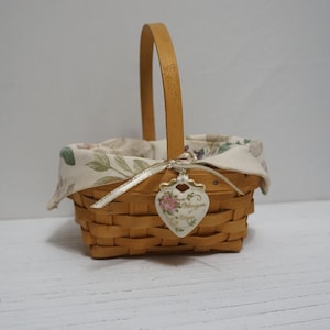 Vintage Longaberger 1999 American Cancer Society Horizon of Hope Breast Cancer Awareness Basket stoffen voeringbeschermer