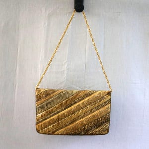Vintage Genuine Snakeskin Leather Convertible Shoulder Purse Clutch 60's