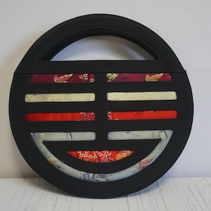 Bolso de mano redondo de diseño asiático vintage Nolita Bolso de seda y brocado de diseño oriental