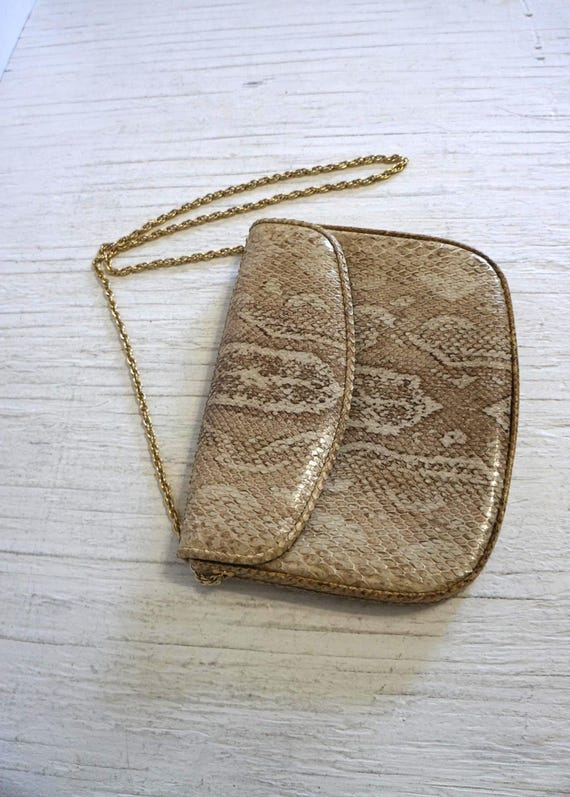 Vintage Snakeskin/Python Leather Shoulder Bag wit… - image 7